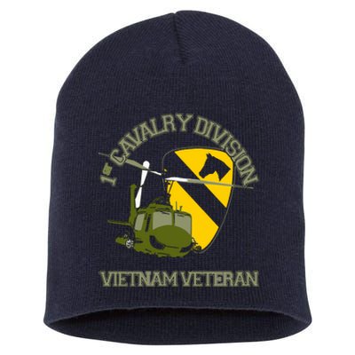 1st Cavalry Division Vietnam Veteran UH1 Gunship Veteran Day Short Acrylic Beanie