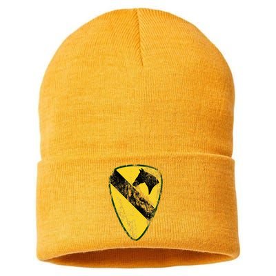 1st Cavalry Division Patch Vintage 1st Cav Sustainable Knit Beanie