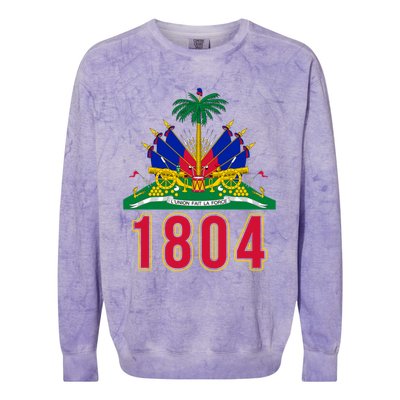 1804 Cute Haiti Year Of Independence Gift Great Gift Colorblast Crewneck Sweatshirt