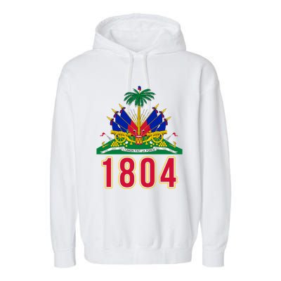 1804 Cute Haiti Year Of Independence Gift Great Gift Garment-Dyed Fleece Hoodie