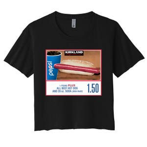 150 Costco Hot Dog Soda Combo With Women's Crop Top Tee