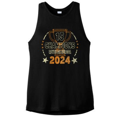 15 Champions Kings Of Europe From London To Madrid Ladies PosiCharge Tri-Blend Wicking Tank