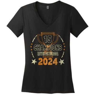 15 Champions Kings Of Europe From London To Madrid Women's V-Neck T-Shirt