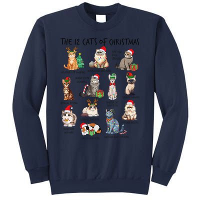 12 Cats Of Christmas Funny Christmas Cat Lover Xmas Holiday Sweatshirt