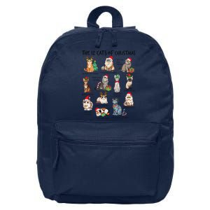 12 Cats Of Christmas Funny Christmas Cat Lover Xmas Holiday 16 in Basic Backpack