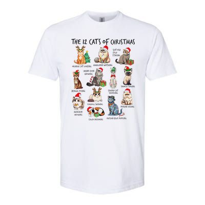 12 Cats Of Christmas Funny Christmas Cat Lover Xmas Holiday Softstyle CVC T-Shirt