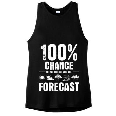 100% Chance Of Me Telling You The Forecast Meteorologist Ladies PosiCharge Tri-Blend Wicking Tank