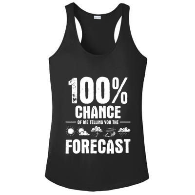 100% Chance Of Me Telling You The Forecast Meteorologist Ladies PosiCharge Competitor Racerback Tank