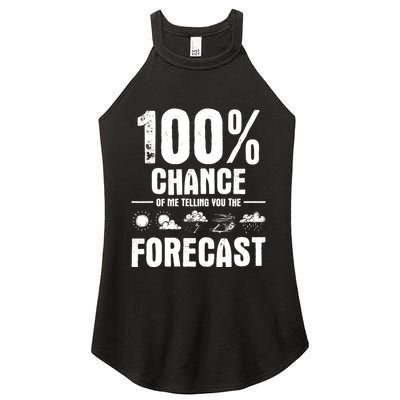 100% Chance Of Me Telling You The Forecast Meteorologist Women's Perfect Tri Rocker Tank