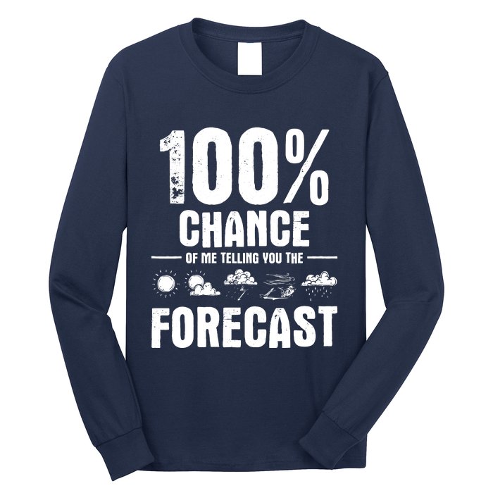 100% Chance Of Me Telling You The Forecast Meteorologist Long Sleeve Shirt