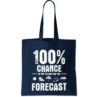 100% Chance Of Me Telling You The Forecast Meteorologist Bag