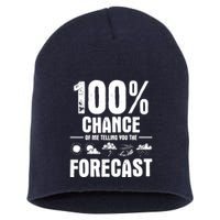 100% Chance Of Me Telling You The Forecast Meteorologist Short Acrylic Beanie