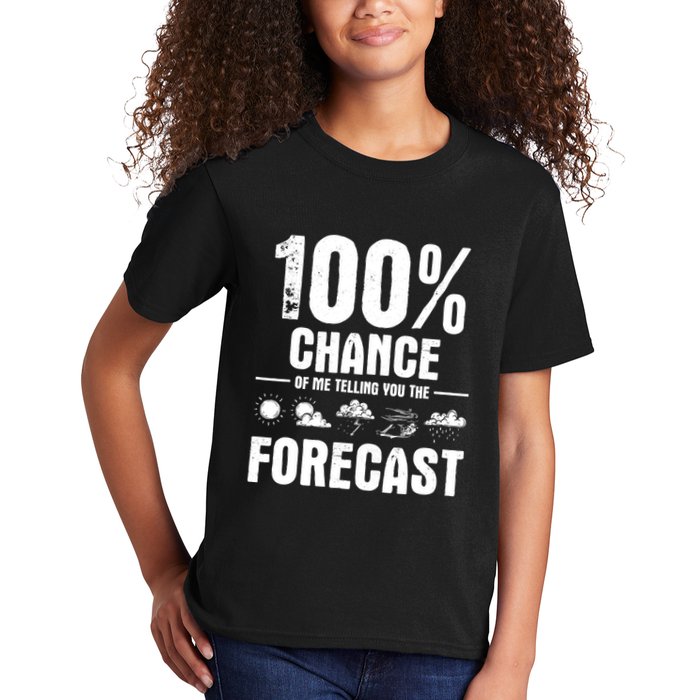 100% Chance Of Me Telling You The Forecast Meteorologist Kids T-Shirt