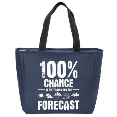 100% Chance Of Me Telling You The Forecast Meteorologist Zip Tote Bag