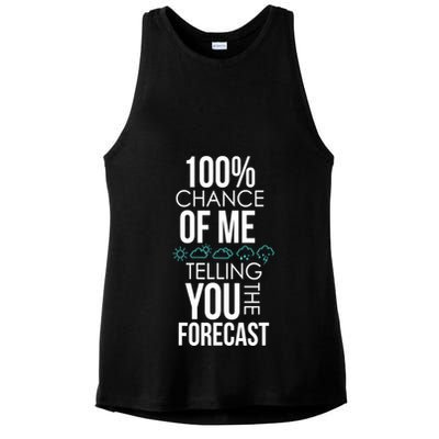 100% Chance Of Me Telling You The Forecast Weather Ladies PosiCharge Tri-Blend Wicking Tank