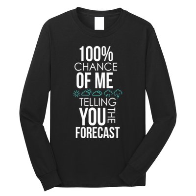 100% Chance Of Me Telling You The Forecast Weather Long Sleeve Shirt