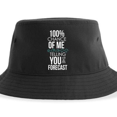 100% Chance Of Me Telling You The Forecast Weather Sustainable Bucket Hat