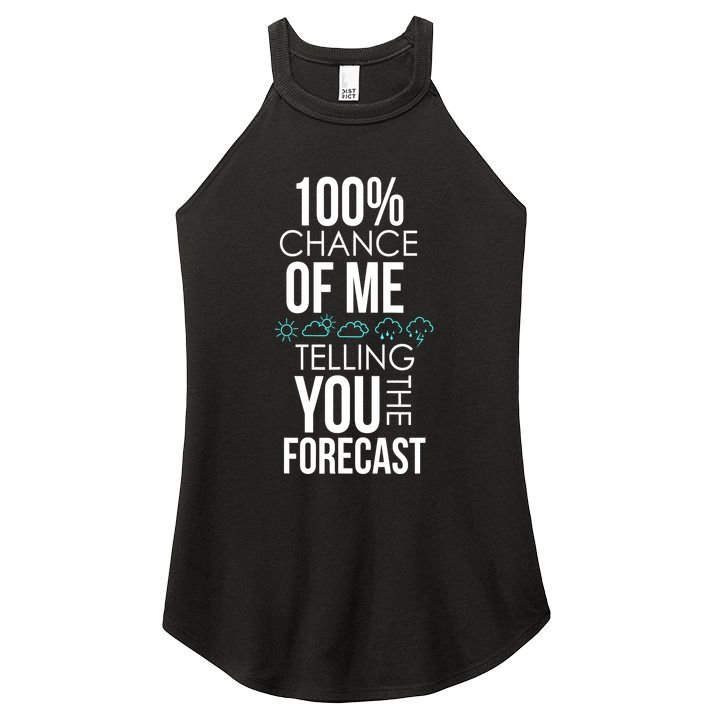 100% Chance Of Me Telling You The Forecast Weather Women's Perfect Tri Rocker Tank