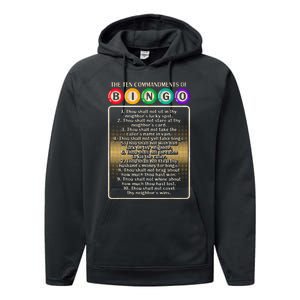 10 Commandments Of Bingo Bingo Player Performance Fleece Hoodie