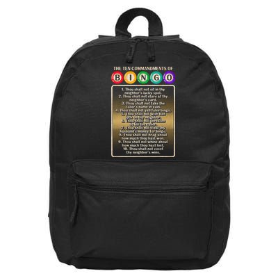 10 Commandments Of Bingo Bingo Player 16 in Basic Backpack