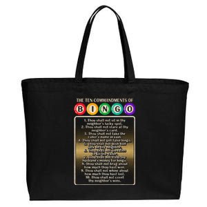 10 Commandments Of Bingo Bingo Player Cotton Canvas Jumbo Tote