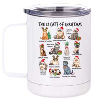 12 Cats Of Christmas Funny Christmas Cat Lover Xmas Holiday 12 oz Stainless Steel Tumbler Cup