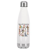 12 Cats Of Christmas Funny Christmas Cat Lover Xmas Holiday Stainless Steel Insulated Water Bottle