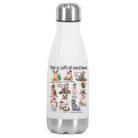 12 Cats Of Christmas Funny Christmas Cat Lover Xmas Holiday Stainless Steel Insulated Water Bottle