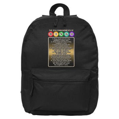 10 Commandments Of Bingo Bingo Player 16 in Basic Backpack