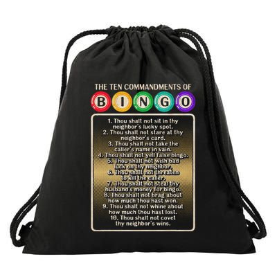10 Commandments Of Bingo Bingo Player Drawstring Bag