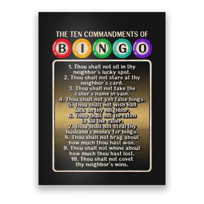 10 Commandments Of Bingo Bingo Player Poster