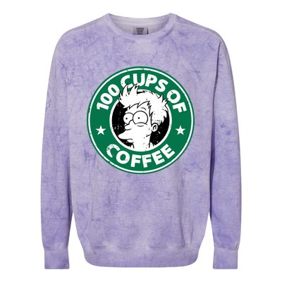 100 Cups Of Coffee Colorblast Crewneck Sweatshirt