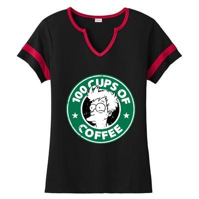 100 Cups Of Coffee Ladies Halftime Notch Neck Tee