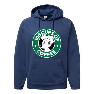 100 Cups Of Coffee Performance Fleece Hoodie