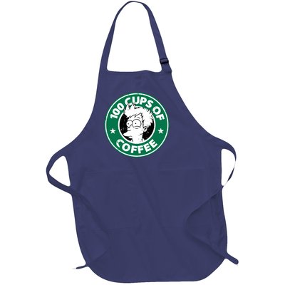 100 Cups Of Coffee Full-Length Apron With Pockets