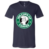 100 Cups Of Coffee V-Neck T-Shirt