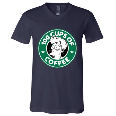 100 Cups Of Coffee V-Neck T-Shirt