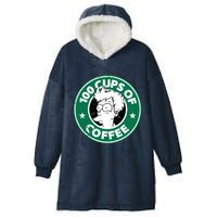 100 Cups Of Coffee Hooded Wearable Blanket