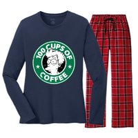 100 Cups Of Coffee Women's Long Sleeve Flannel Pajama Set 