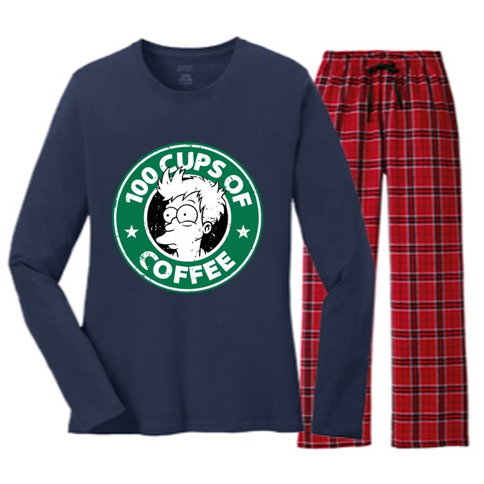 100 Cups Of Coffee Women's Long Sleeve Flannel Pajama Set 