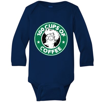 100 Cups Of Coffee Baby Long Sleeve Bodysuit