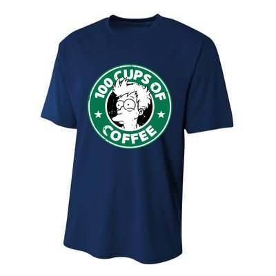 100 Cups Of Coffee Performance Sprint T-Shirt