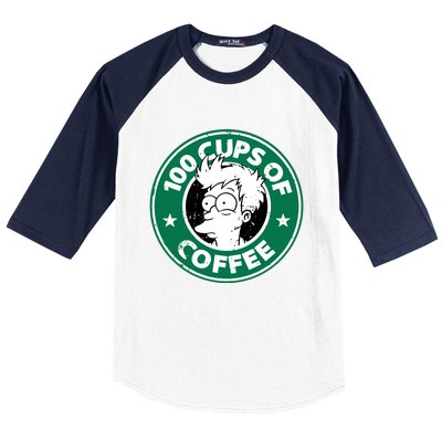 100 Cups Of Coffee Baseball Sleeve Shirt