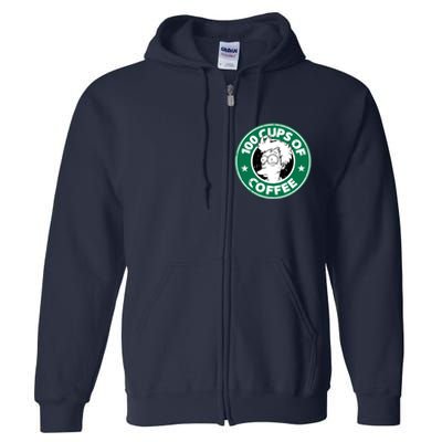 100 Cups Of Coffee Full Zip Hoodie