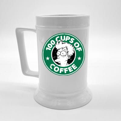 100 Cups Of Coffee Beer Stein