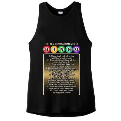 10 Commandments Of Bingo Bingo Player Ladies PosiCharge Tri-Blend Wicking Tank