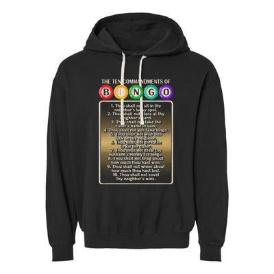 10 Commandments Of Bingo Bingo Player Garment-Dyed Fleece Hoodie