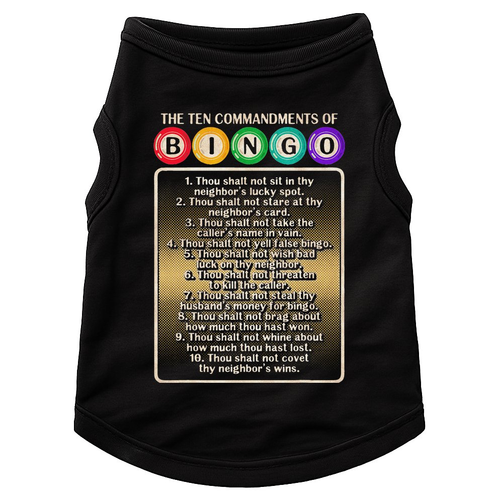 10 Commandments Of Bingo Bingo Player Doggie Tank