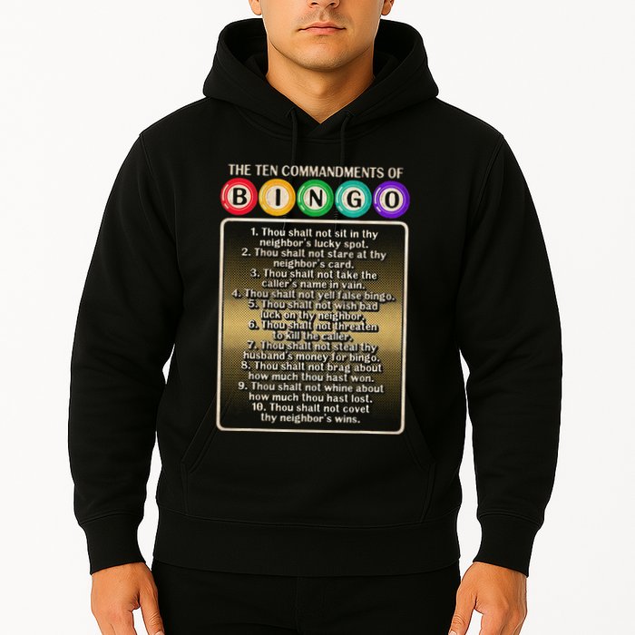 10 Commandments Of Bingo Bingo Player Hoodie