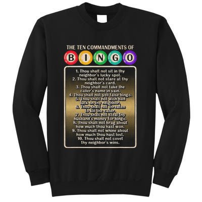 10 Commandments Of Bingo Bingo Player Sweatshirt